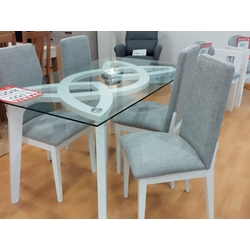 Mesa cristal con sillas - Imagen 1